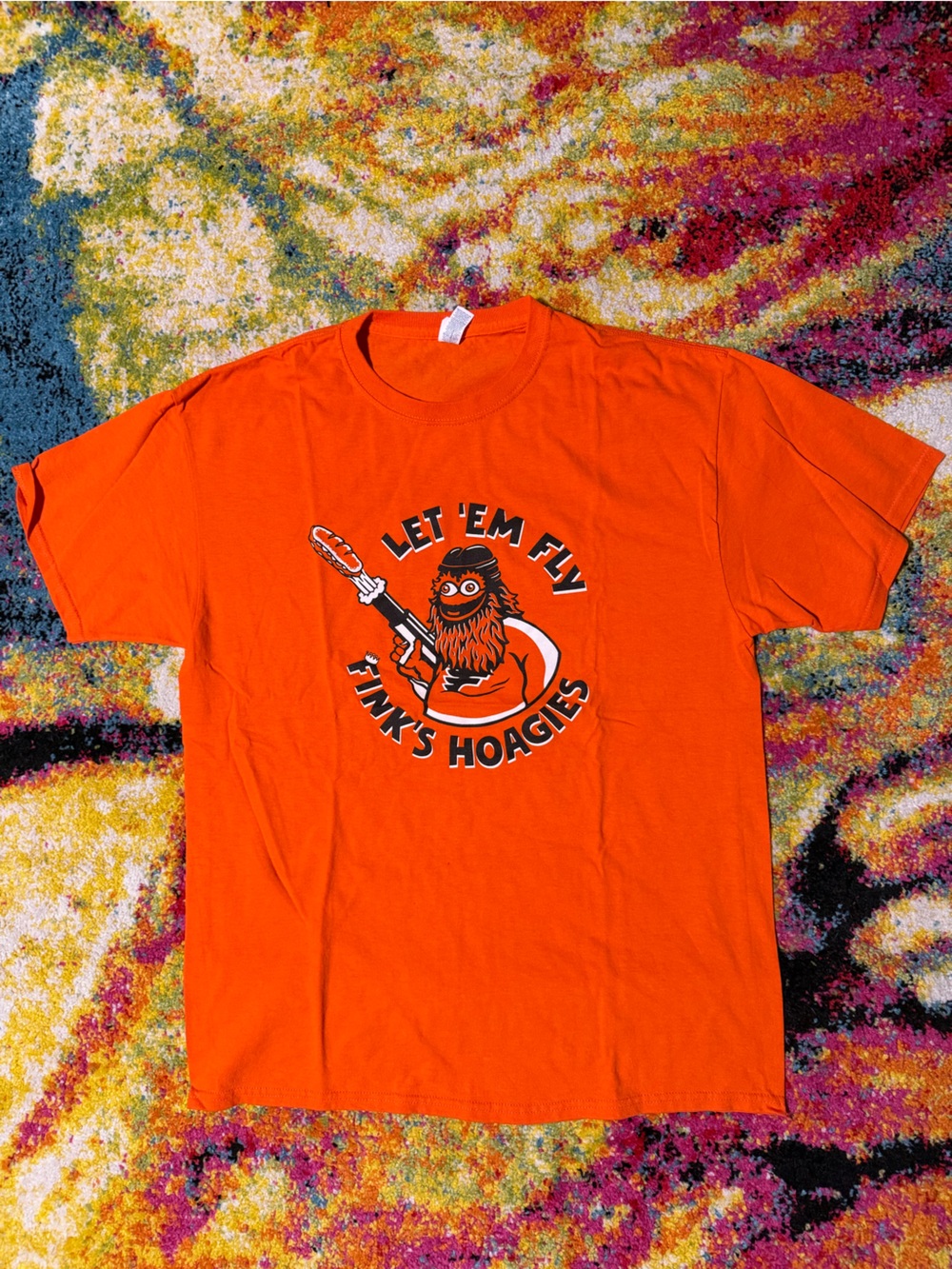 Finks PHILLY Orange Graphic Shirt with GRITTY - Let 'Em Fly